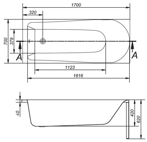 Cersanit Flavia 170*70 ванна акриловая прямоугольная