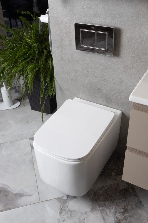 Унитаз подвесной Boheme Mane Белый глянец c крышкой 970-SET-W