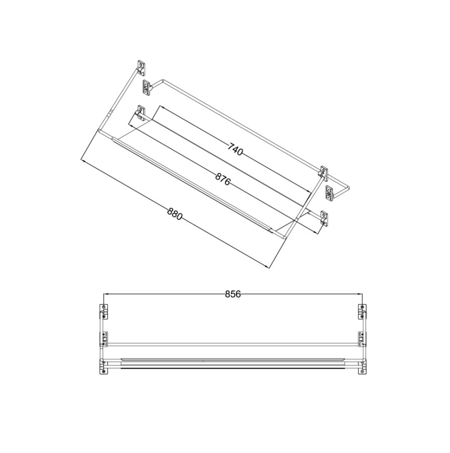Полка-вешалка Niagara Nova NG9020B (90 см) черный матовый