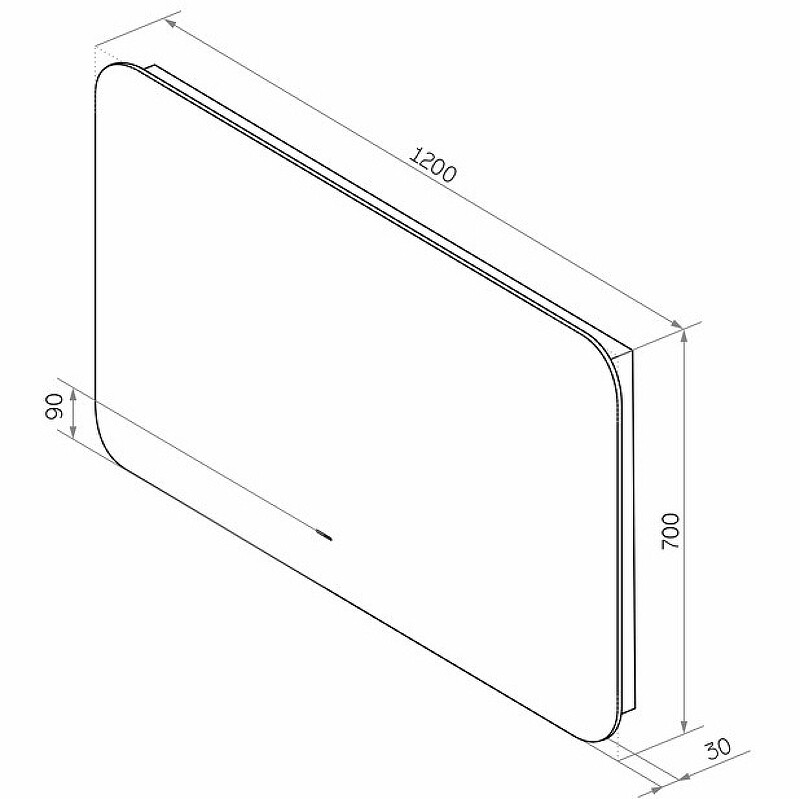 Зеркало Sintesi Salerno 120 с LED-подсветкой 1200х700, с подогревом SIN-SPEC-SALERNO-120