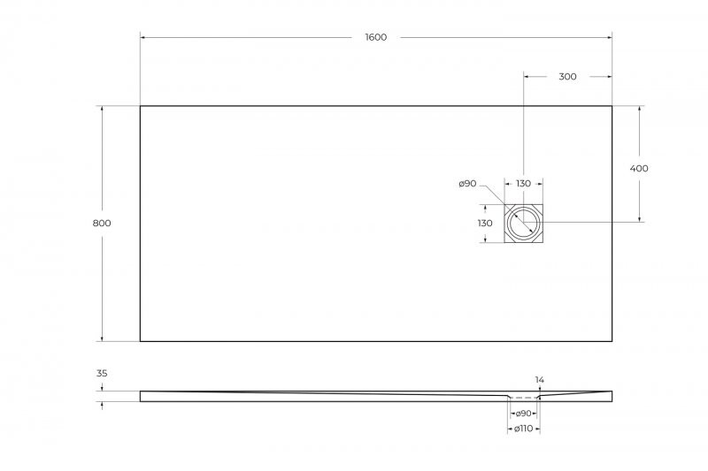 Поддон из искусственного мрамора Belbagno TRAY-MR-UNO-AH-160/80-35-W-CR