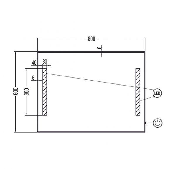 Зеркальное полотно Gair Line Anti Steam 80*60