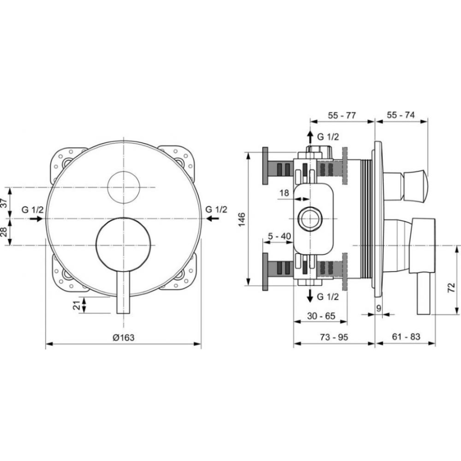 Ideal Standard Ceraline смеситель для душа A7389XG