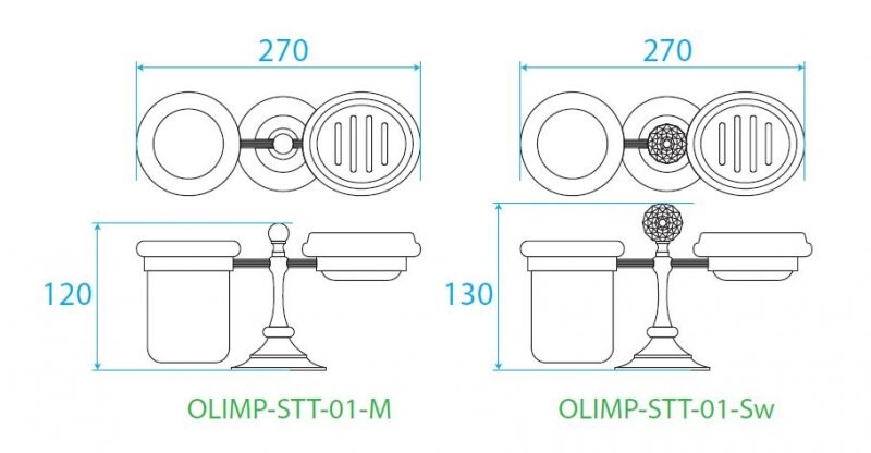 Cezares стакан и мыльница OLIMP-STT-01-Sw хром