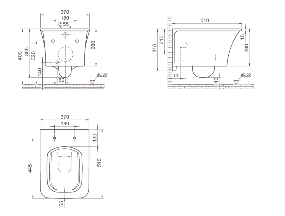 Унитаз подвесной Boheme Mirage Белый глянец 965-W
