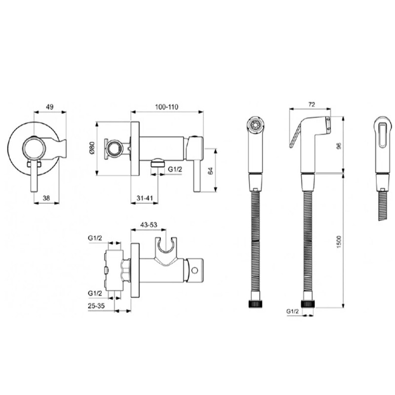 Ideal Standard IdealSpray BD130AA смеситель с гигиеническим душем