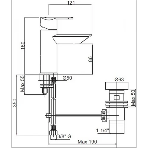 Cezares Garda смеситель для раковины хром GARDA-LSM1-01-Cr