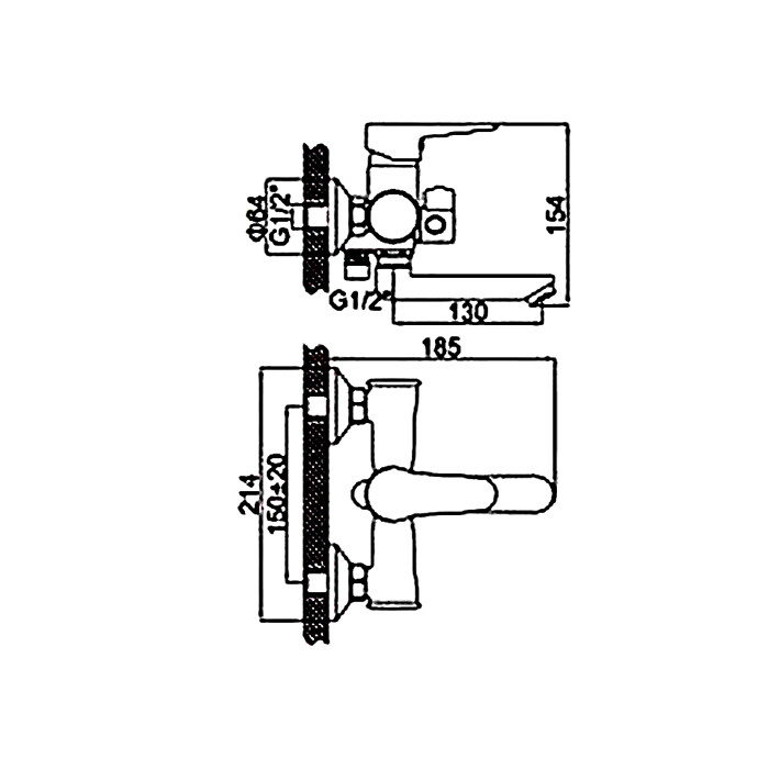 Смеситель для ванны Loffrey LF83112W Хром/Белый