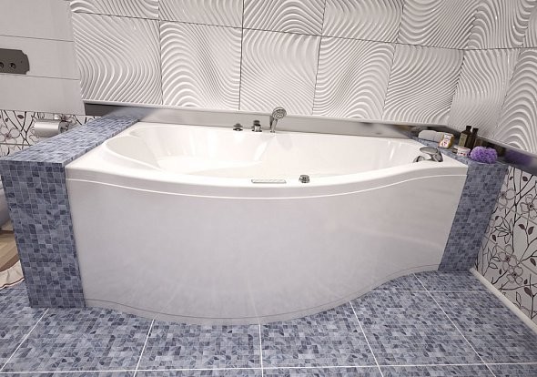 Aquanet Palma 170*100 ванна акриловая асимметричная L