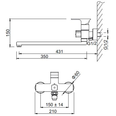 Gerhans K06 смеситель для ванны K13108