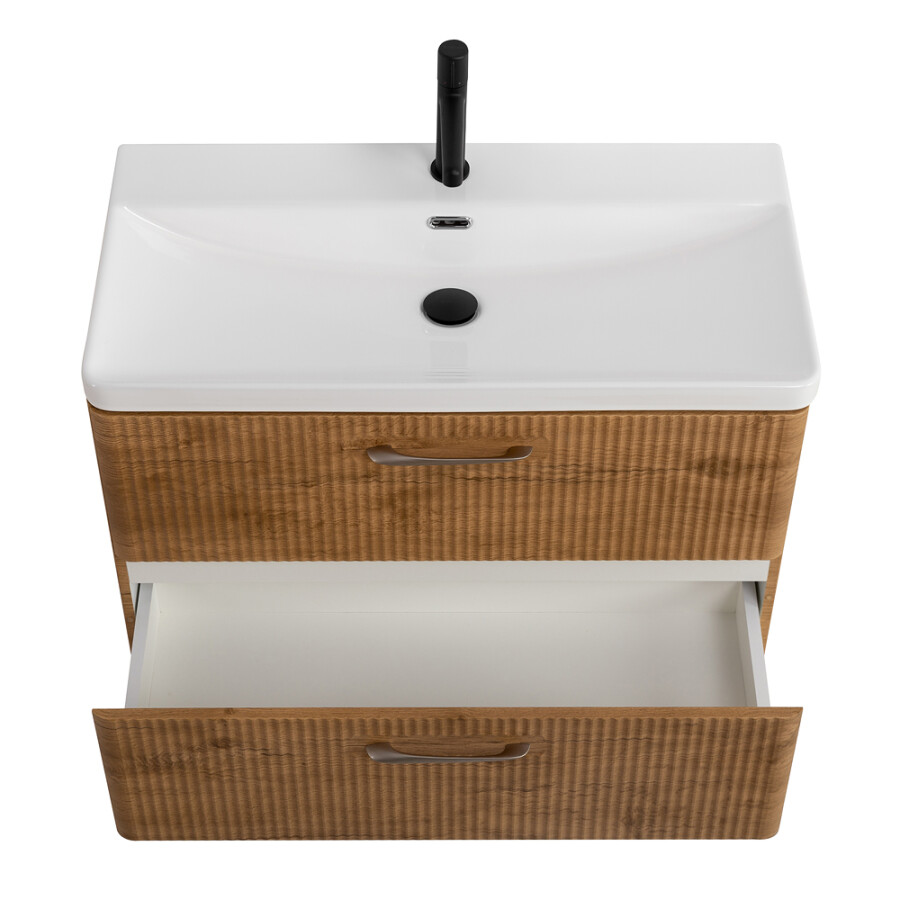 Подвесная тумба с раковиной Belbagno DUE 80 см Rovere Nature DUE-800-2C-SO-RN-P BB-8076-3-80