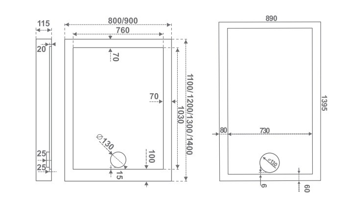 BAS Пуэрта 120*80*11,5 душевой поддон акриловый ПН00036