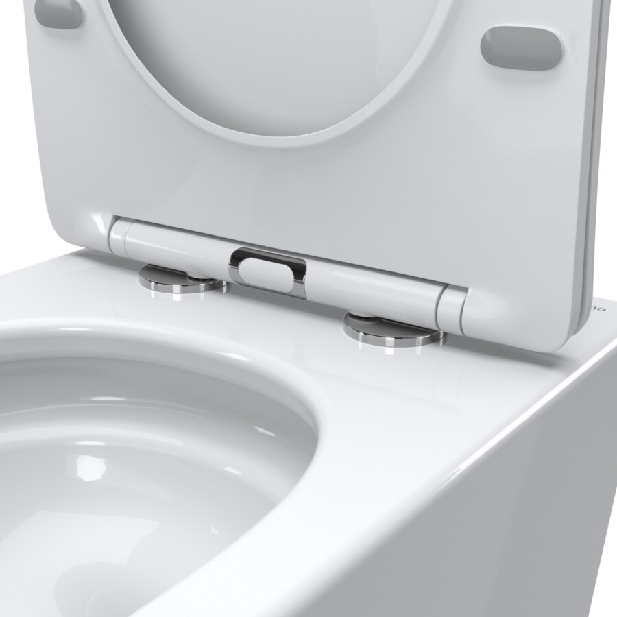 Унитаз приставной безободковый с сиденьем и смывом TORNADO BelBagno FLAY-TOR BB1003CB-TOR/SC