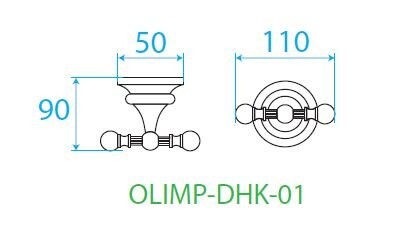Cezares крючок двойной OLIMP-DHK-01 хром