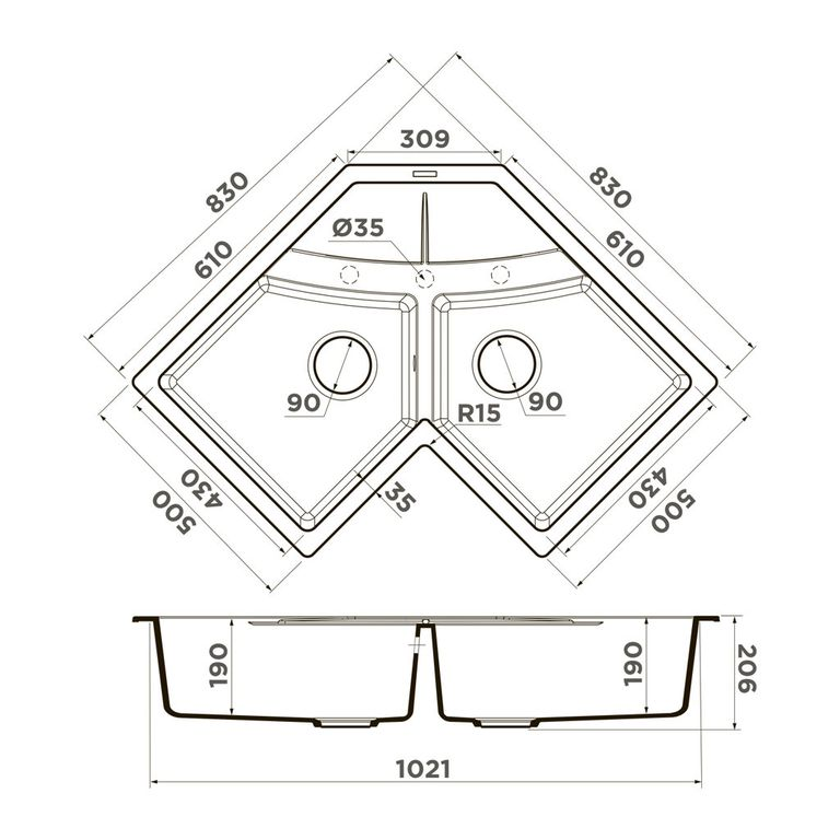 Omoikiri SUMI 83C мойка кухонная белый 4997174