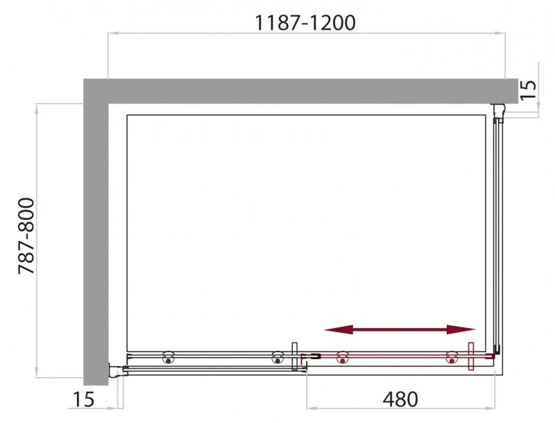 BelBagno UNO-AH-1-120/80-C-Cr душевое ограждение 120*80*185