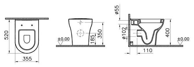 Vitra Zentrum 5788B003-0075 унитаз напольный