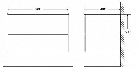 BelBagno LUCE-800-2C-SO-PT тумба под раковину BB800AB подвесная