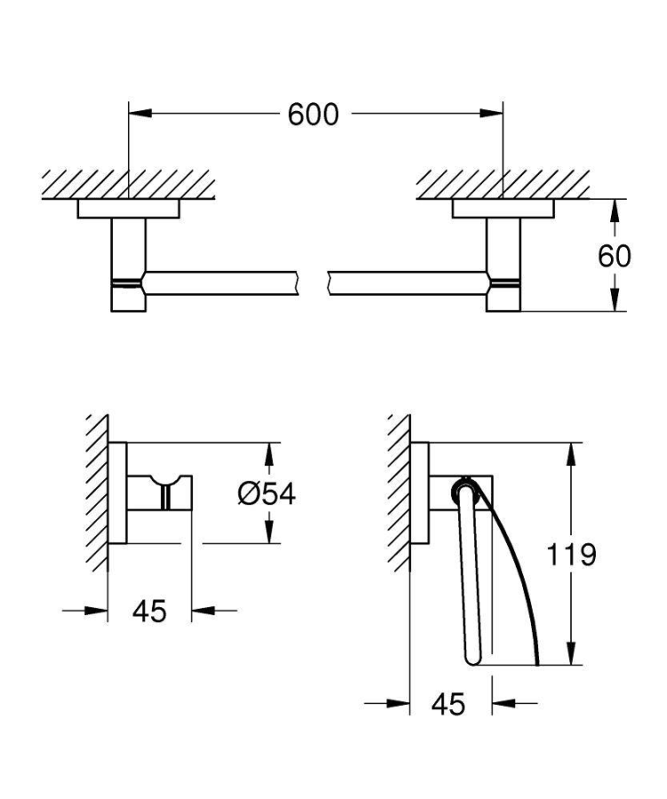 Grohe Essentials набор аксессуаров 40775001