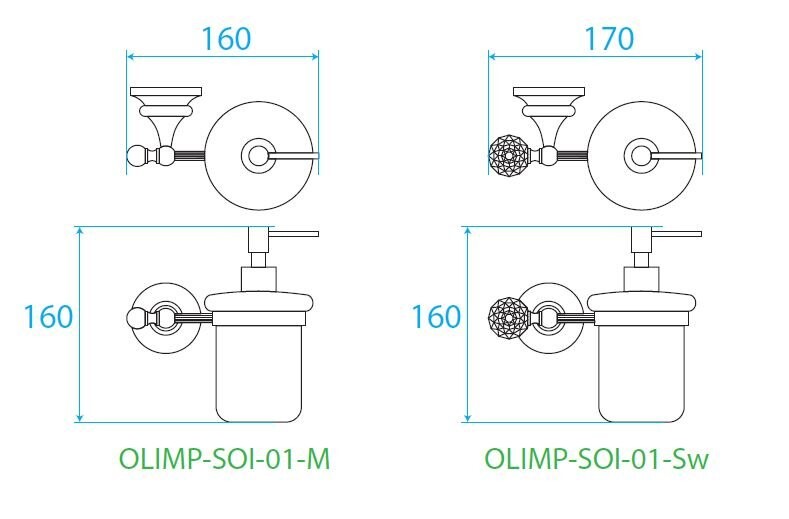 Cezares диспенсер для мыла OLIMP-SOI-01-M хром