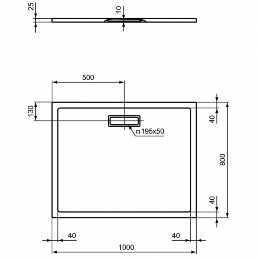 Ideal Standard Ultraflat New душевой поддон 100х80 T4468V3