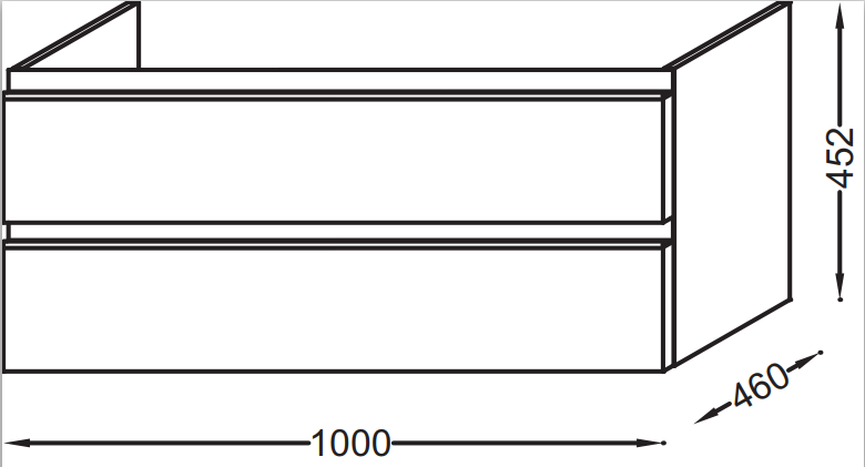 Jacob Delafon Vox 100 тумба EB2026-RA-G1C с правосторонней раковиной EXAD112-Z-00 подвесная