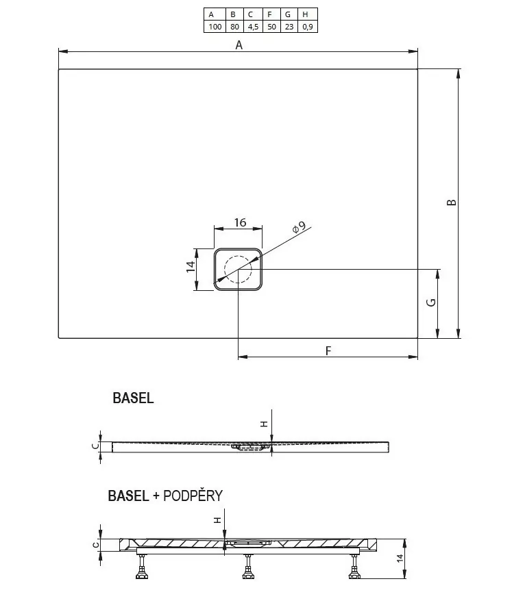 Riho Basel 404 душевой поддон акриловый 120х80 DC141700000000S