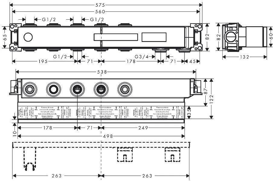 Hansgrohe 15356600S Set HG RainSelect термостатический смеситель для душа (15356600+15311180) черный/хром