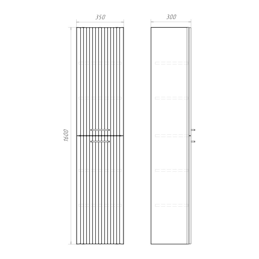 Шкаф-колонна для ванной комнаты Comforty Ангара-35 дуб темно-коричневый 00-00019358