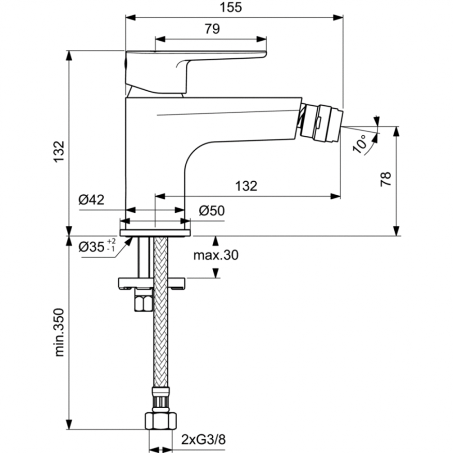 Ideal Standard Cerafine смеситель для биде BC704AA