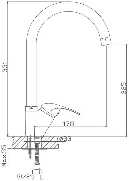 Haiba смеситель для кухни HB4615