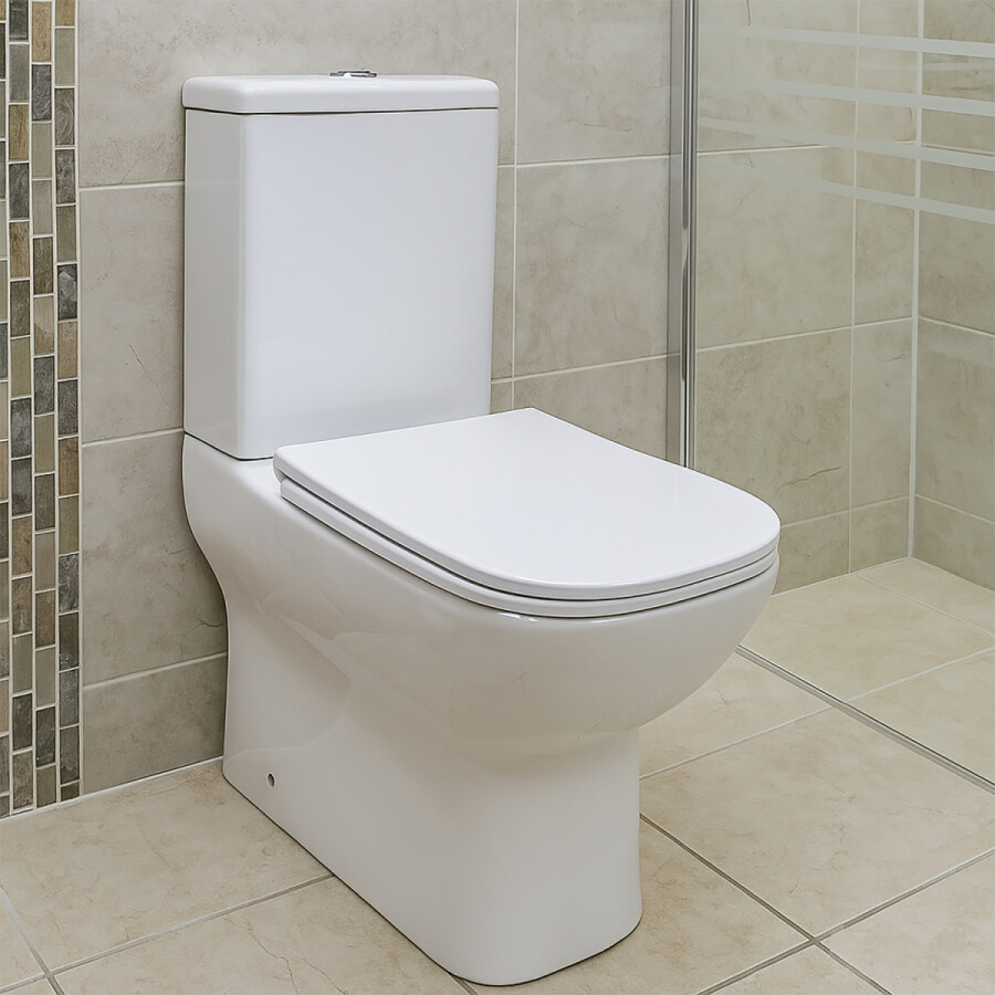 Унитаз-компакт Azario VARO 365х615х805 напольный, безободковый,с быстросъемным сиденьем Микролифт, дюропласт AZ-2171-1