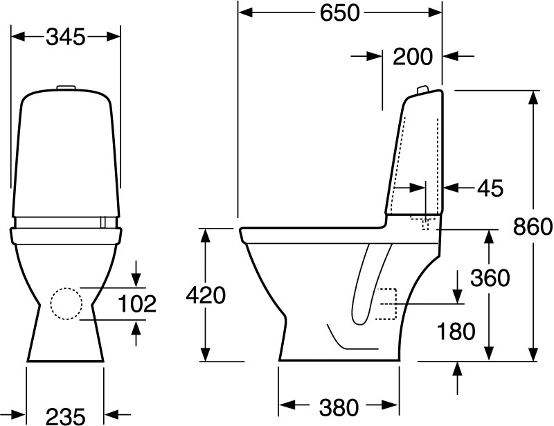 Gustavsberg Nautic GB115510301205 унитаз напольный