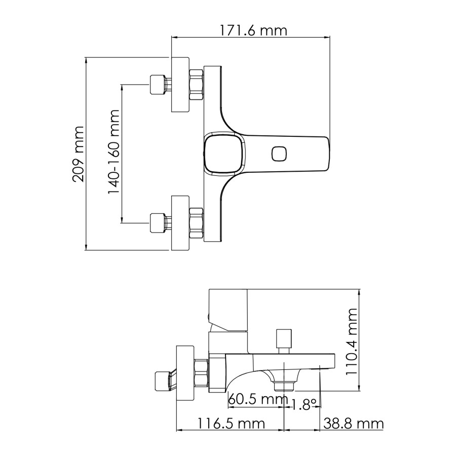 Wasserkraft Naab 8600 смеситель для ванны 8601