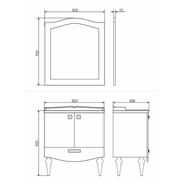 Comforty Зеркало "Монако-80" белый глянец 00003129893CF