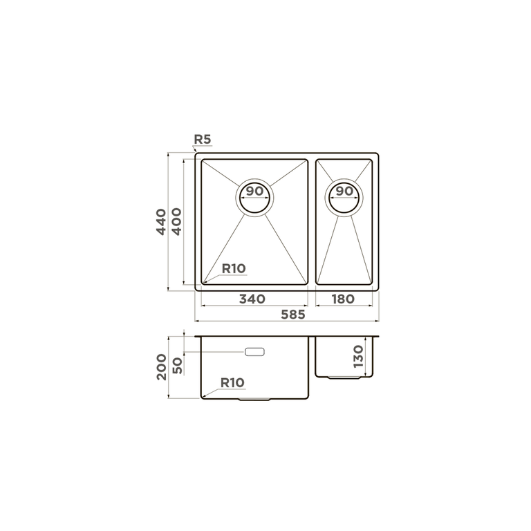 Omoikiri TAKI 58-2-U/IF IN-L мойка кухонная нержавеющая сталь 4993768