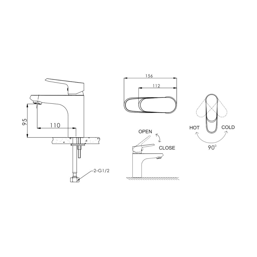 Bravat Pure F1105161C смеситель для раковины хром 35 мм