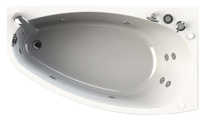 Radomir Орсини Cтандарт Bronze 160x90 см ванна акриловая асиммеричная белая c гидромассажем правая -левая с каркасом