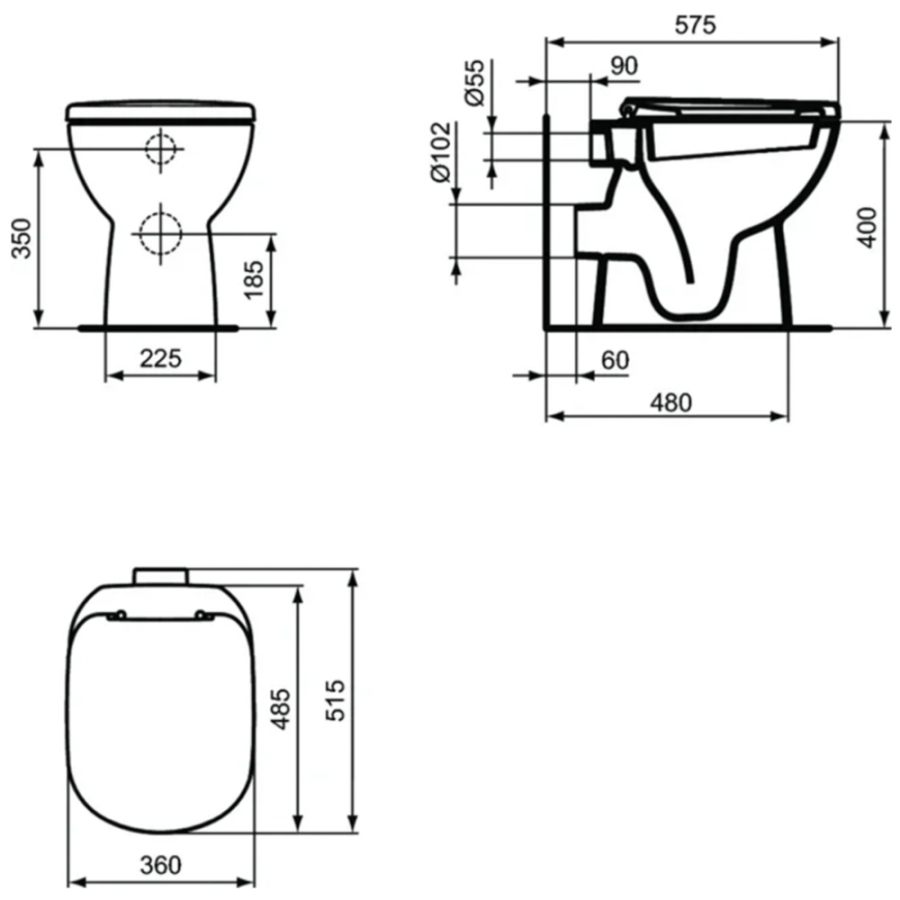 Ideal Standard Tempo напольный унитаз с бачком T328601+T427301