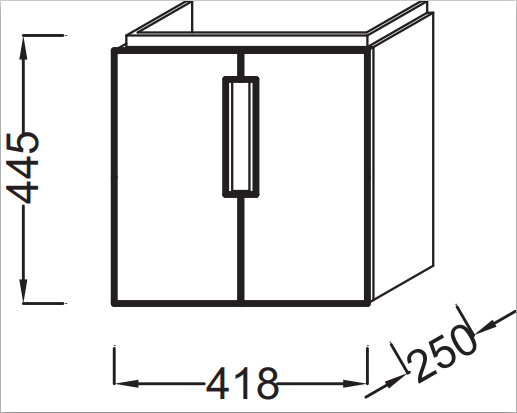 Jacob Delafon Reve 45 тумба EB1138-G1C с раковиной E4805-00 подвесная