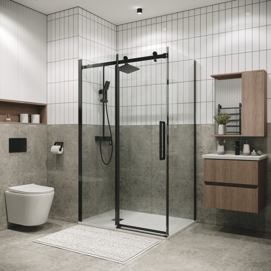 Душевое ограждение Grossman Classic 100.K33.04.120.42.00-200.K33.04.100.42.00 (120х100х195) раздвижная,графит сатин,стекло прозрачное,2 места 120.K33.04.1210.42.00