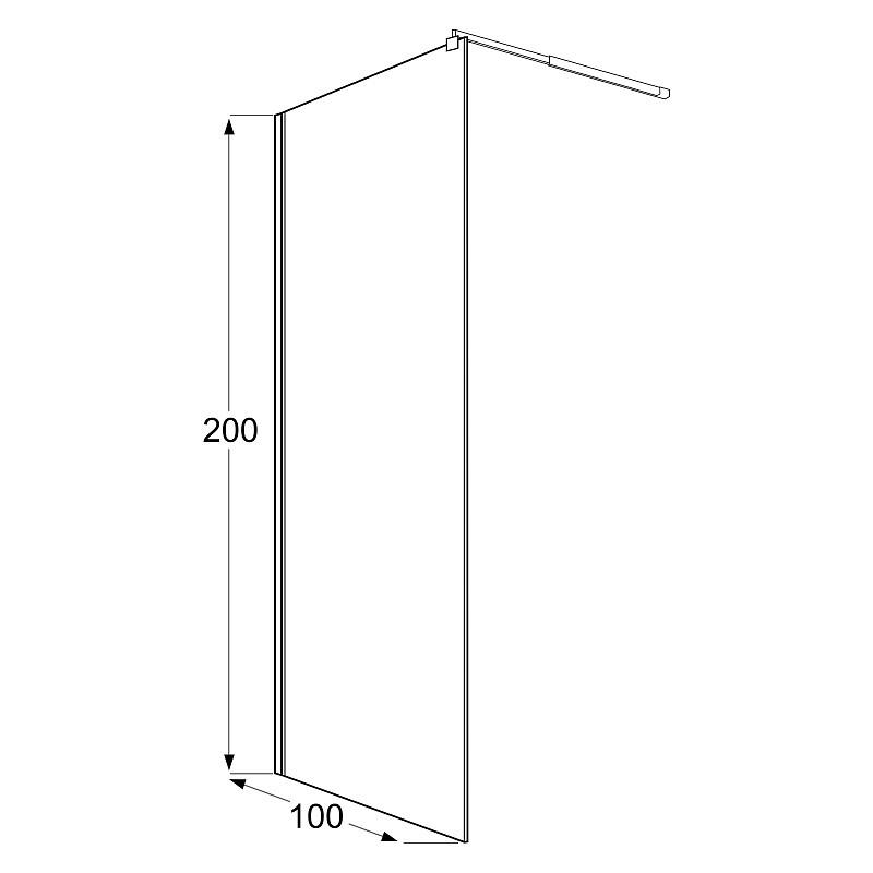 Душевая перегородка Loranto Walk-in 100х200 CS-Z02B-100 профиль черный матовый