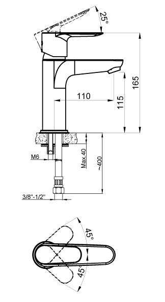 Azario Leya смеситель для раковины хром AZ-15924501