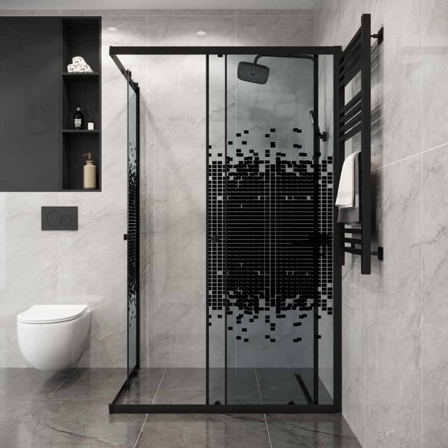 Душевой уголок 100x80 Niagara Eco NG-1018-14QBLACK