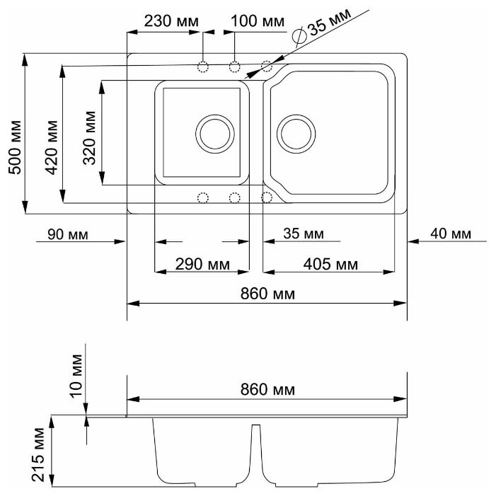 Omoikiri Maru 86-2-SA 4993286 кухонная мойка тetogranit бежевый 86х50 см