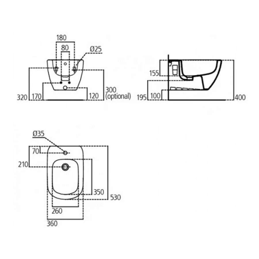 Ideal Standard Tesi подвесное биде T457001