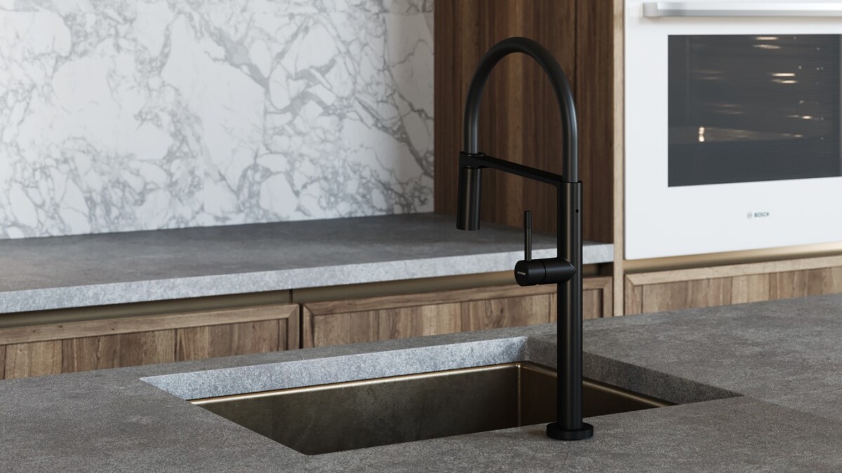 Смеситель для кухни Boheme Kitchen Uno Black 114-B