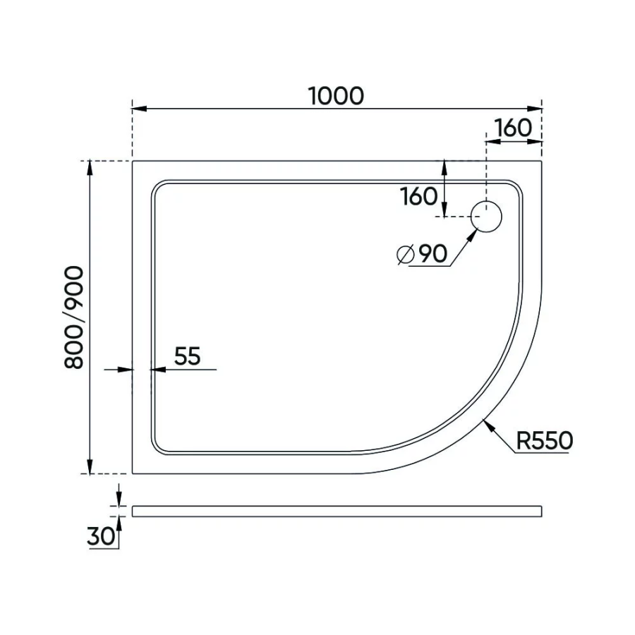 Veconi душевой поддон 100х80 см TZ11L-10080A-01-19C3