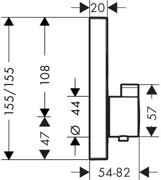 Hansgrohe 15763670S Set HG Select термостатический смеситель для душа (15763670+01800180) матовый черный