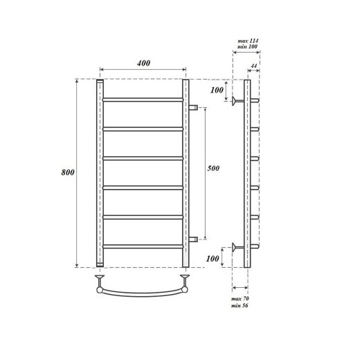 Point Афина полотенцесушитель водяной 40х80 PN04548